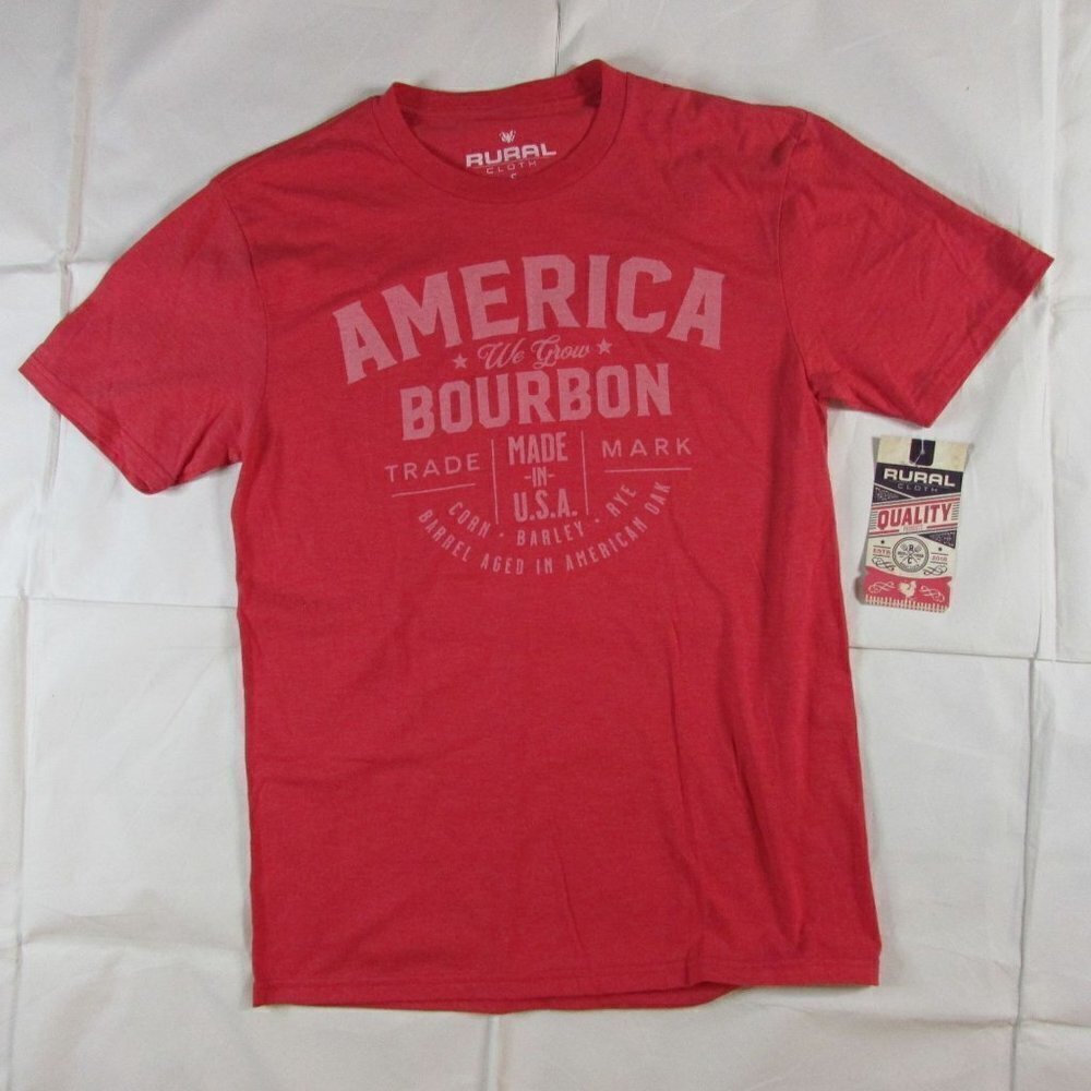 Rural Cloth Unisex Adult Short Sleeve America We Grow Bourbon T-Shirt Red